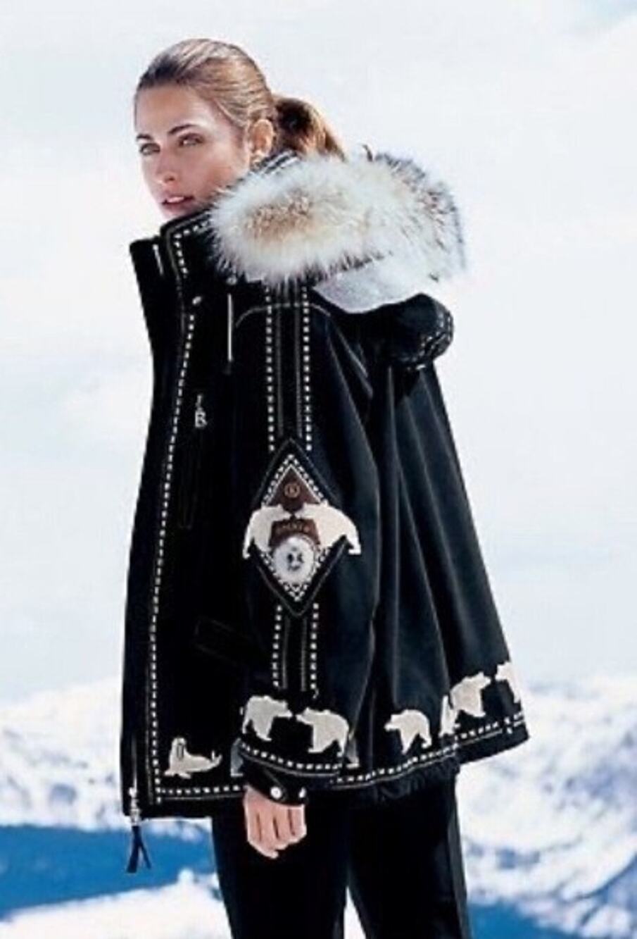 $2700 Petula Bogner Long Sleeve Ski Winter Hooded Parka Jacket Size 18 Black
